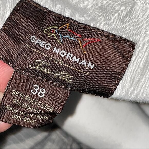 Greg Norman Gray and White Plaid Shorts Stretchy Shorts with Pockets waist 38 - Picture 7 of 10